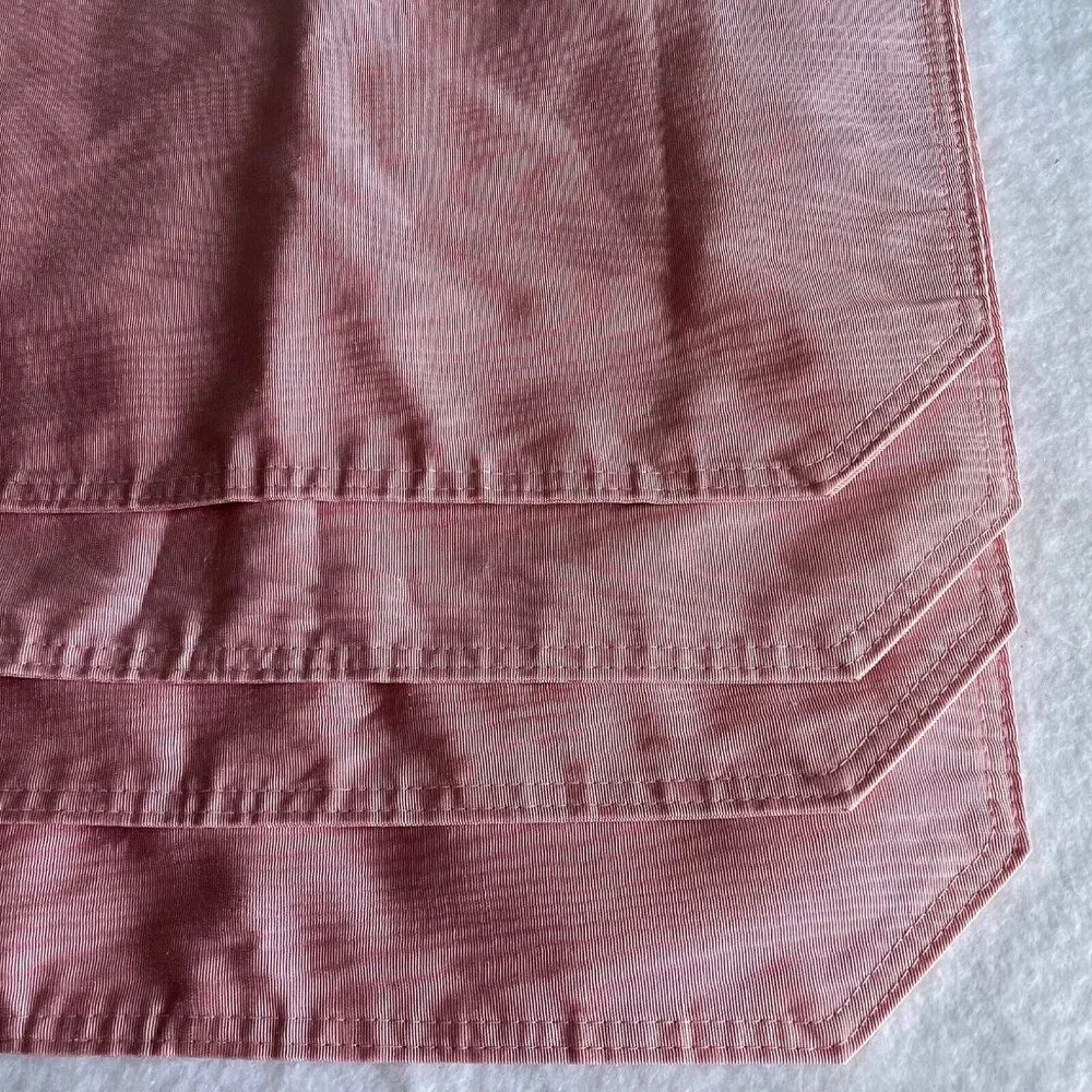 Vintage Placemats Reversible Octagonal Mauve Pink Textured Fabric Dining Kitchen